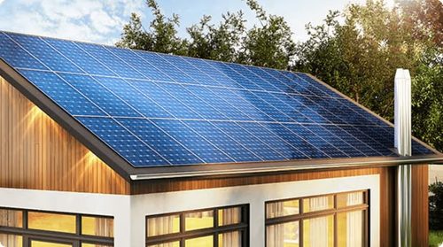LONGi Solar panels on a modern residential roof