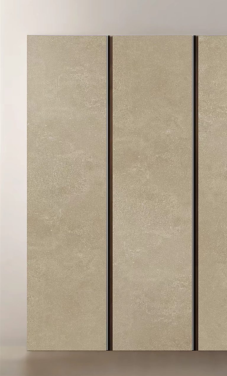 Cream wood-look panel with a fine linear grain.