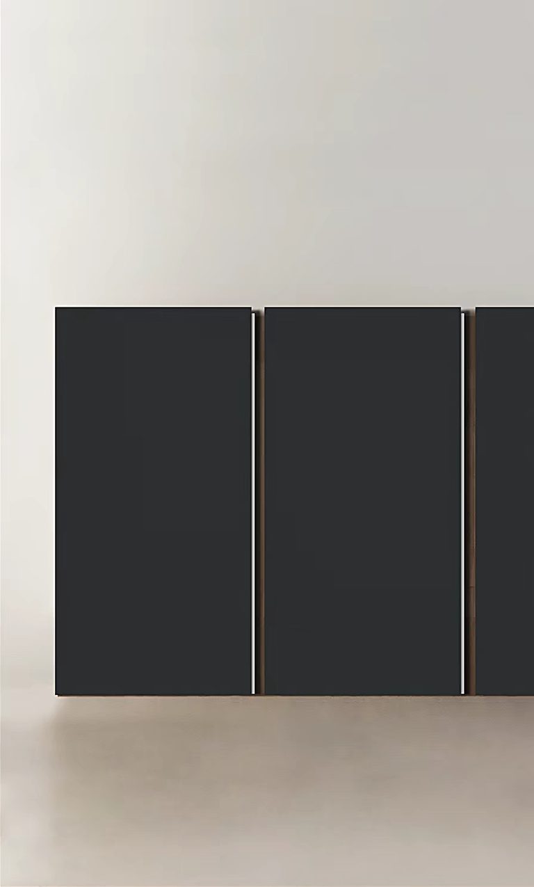 Charcoal near-black panel in a flat matte finish.