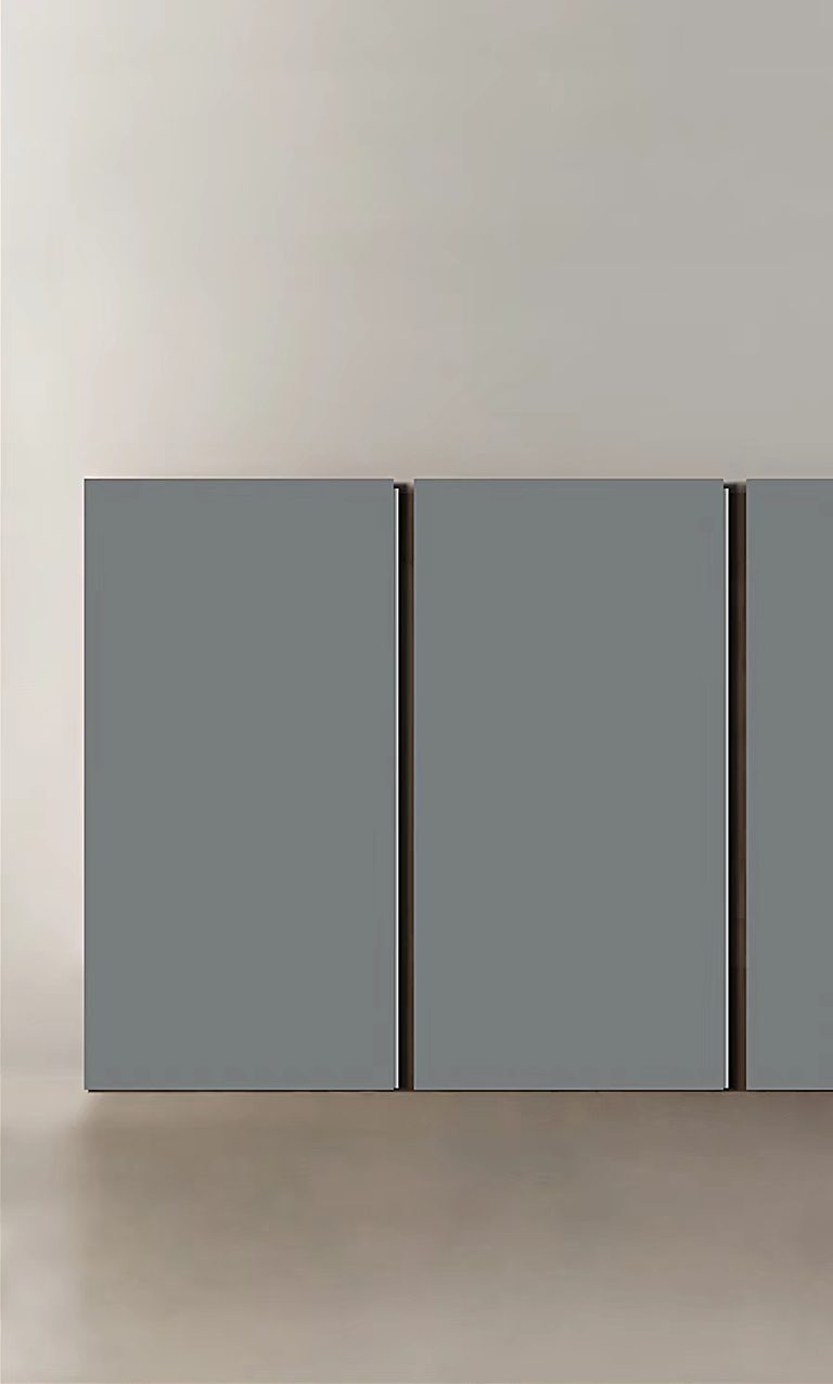 Blue-grey panel in a flat matte finish.